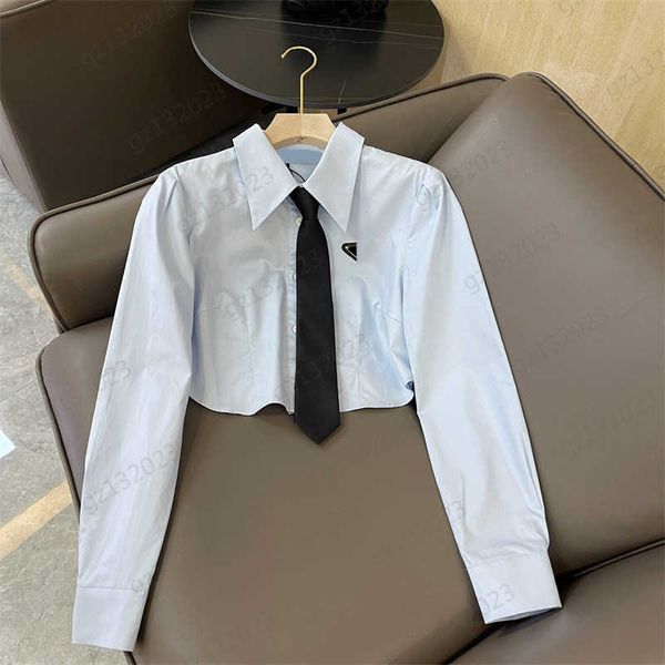 black tie blouses shirts three-dimensional triangle logo decoration long sleeve brand shirt curved hem lapel short slim fashion blouses des, White
black tie blouses shirts three-dimensional triangle logo decoration long sleeve brand shirt curved hem lapel short slim fashion blouses des, White