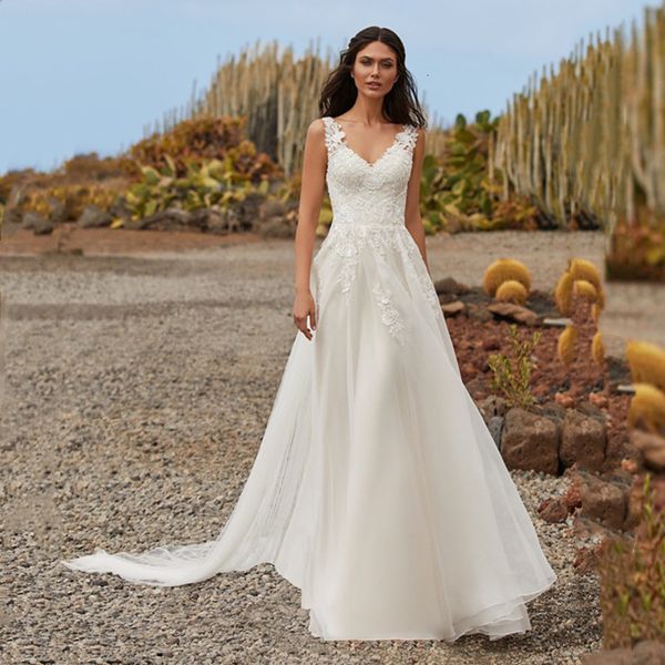 party dresses bohemian simple a line wedding v neck sleeveless lace applique sweep train for women weeding gowns sashes custom 230221, White;black
party dresses bohemian simple a line wedding v neck sleeveless lace applique sweep train for women weeding gowns sashes custom 230221, White;black