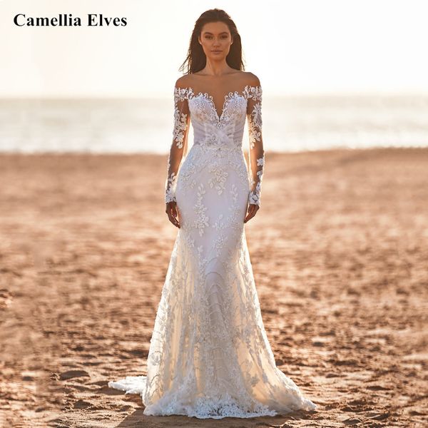 party dresses classy long sleeve wedding dress for women lace appliques off the shoulder bride gown mermaid bridal robes button robe de 2302, White;black
party dresses classy long sleeve wedding dress for women lace appliques off the shoulder bride gown mermaid bridal robes button robe de 2302, White;black