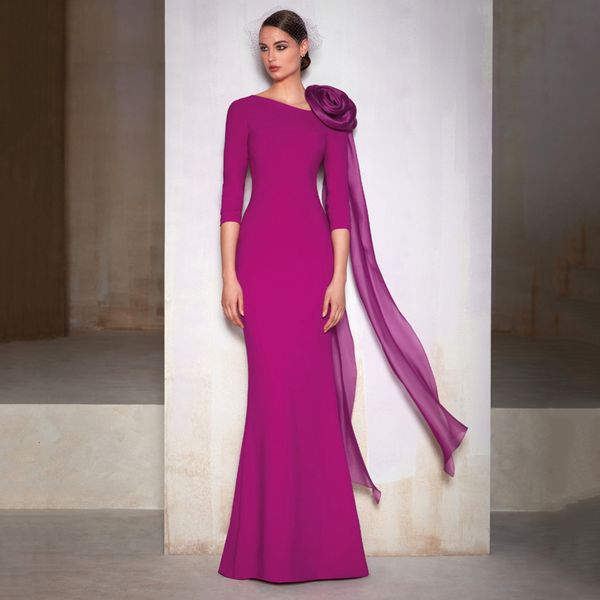 casual dresses elegant 34 sleeves mother's of the bride with flower lower back plus size wedding guest gown long fuchsia evening 230221, Black;gray
casual dresses elegant 34 sleeves mother's of the bride with flower lower back plus size wedding guest gown long fuchsia evening 230221, Black;gray