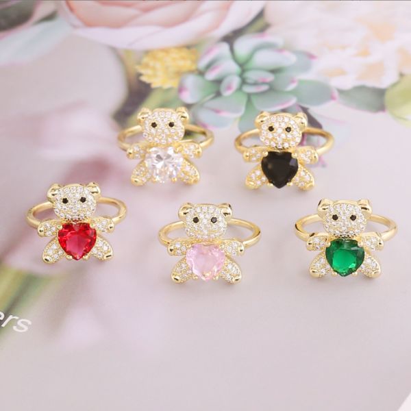 designer jewelry ring new love bear ins light luxury ring cute girl gift factory wholesale zircon ring, Silver
designer jewelry ring new love bear ins light luxury ring cute girl gift factory wholesale zircon ring, Silver