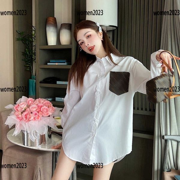 woman shirts lady blouses female clothing 2023 new products with leather pockets size s l spring fashion design feb2, White
woman shirts lady blouses female clothing 2023 new products with leather pockets size s l spring fashion design feb2, White