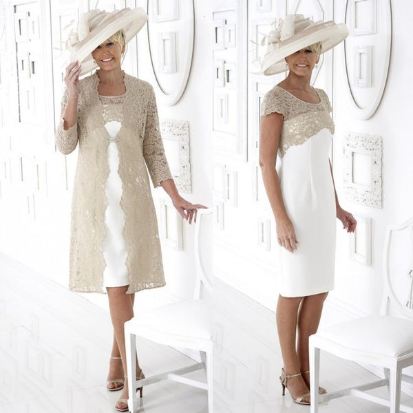casual dresses champagne mother of the bride with jacket knee length plus size wedding guest dress lace appliqued vestido de noche 230221, Black;gray
casual dresses champagne mother of the bride with jacket knee length plus size wedding guest dress lace appliqued vestido de noche 230221, Black;gray