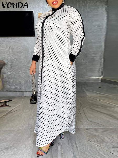 casual dresses vonda bohemian polka dots maxi dresses women long sleeve patchwork satin vestido autumn o-neck parchwork robe oversized 23022, Black;gray
casual dresses vonda bohemian polka dots maxi dresses women long sleeve patchwork satin vestido autumn o-neck parchwork robe oversized 23022, Black;gray