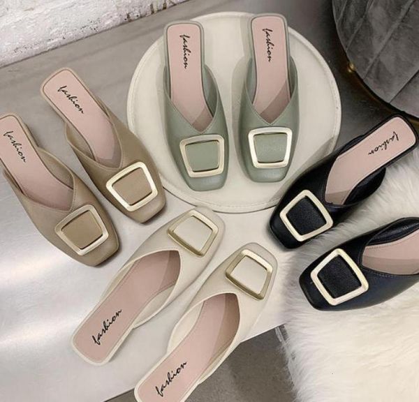 sandals women slippers summer square toe low heel mental decoration ladies solid fashion casual comfortable females slipper 230220, Black
sandals women slippers summer square toe low heel mental decoration ladies solid fashion casual comfortable females slipper 230220, Black