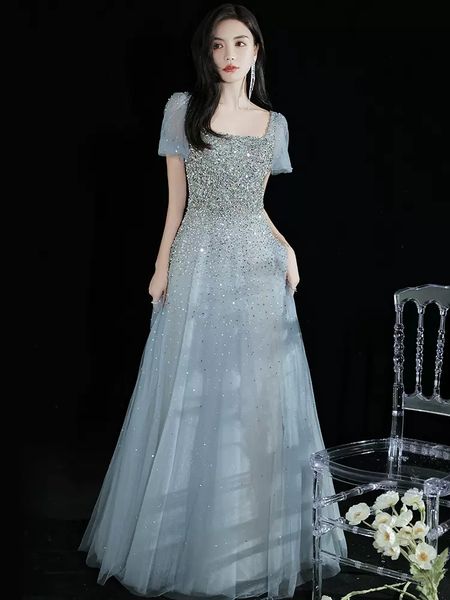 2023 evening dresses light blue sparkling beading prom gowns floor length lace-up back, Black;red
2023 evening dresses light blue sparkling beading prom gowns floor length lace-up back, Black;red