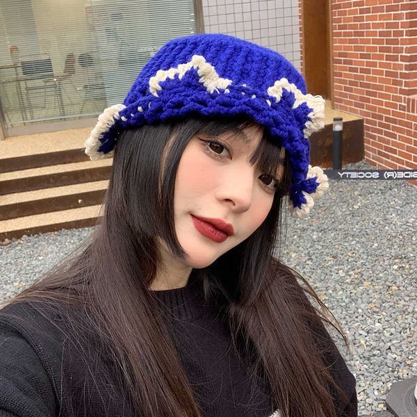 wide brim hats blue crochet knitted wool beanie hat spring korean forest niche hollow summer sun hat fashion big head bib fisherman's h, Blue;gray
wide brim hats blue crochet knitted wool beanie hat spring korean forest niche hollow summer sun hat fashion big head bib fisherman's h, Blue;gray