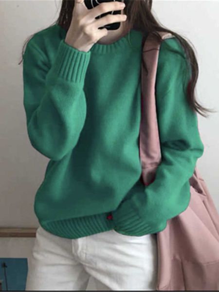new autumn and winter women's sweater pullover season outer wear loose retro knitted bottoming shirt long sleeve 230222, White;black
new autumn and winter women's sweater pullover season outer wear loose retro knitted bottoming shirt long sleeve 230222, White;black