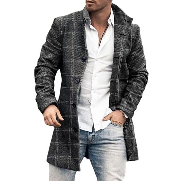 men's wool blends plaid men's coat 2023 foreign trade european station trench express woolen 230222, Black
men's wool blends plaid men's coat 2023 foreign trade european station trench express woolen 230222, Black