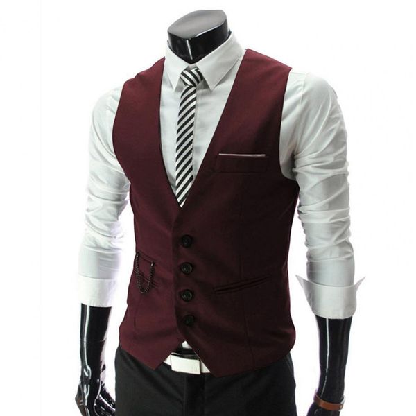 men's vests men dress slim fit mens suit vest classic gilet homme casual singlebreasted sleeveless formal business jacket gilet homme 2, Black;white
men's vests men dress slim fit mens suit vest classic gilet homme casual singlebreasted sleeveless formal business jacket gilet homme 2, Black;white