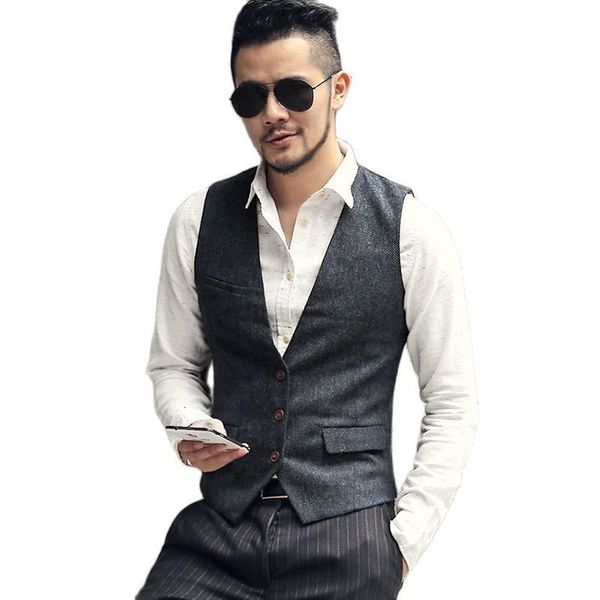 men's vests retro suit vest black grey wool tweed waistcoat jacket slim fit like business groomman clothing man for wedding 230222, Black;white
men's vests retro suit vest black grey wool tweed waistcoat jacket slim fit like business groomman clothing man for wedding 230222, Black;white