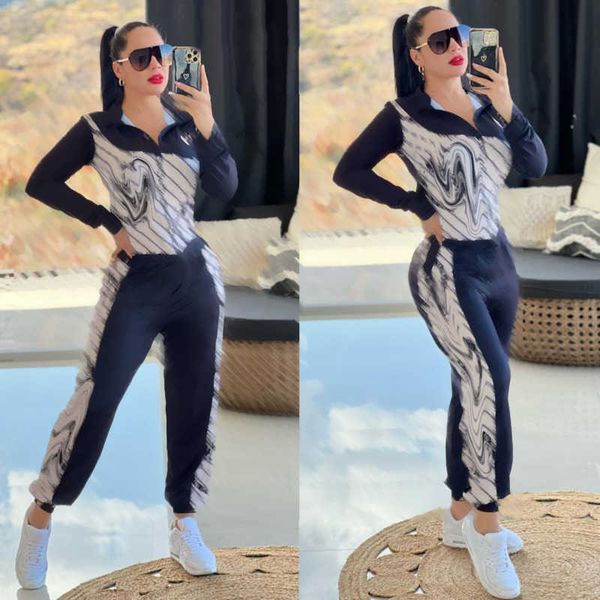 q6079 fashion sportwear jogging suit women's long sleeve trousers suit zipper casual luxury printing two-piece set, White
q6079 fashion sportwear jogging suit women's long sleeve trousers suit zipper casual luxury printing two-piece set, White