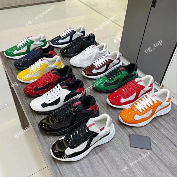 with box prad 2023 designer leather sneakers casual shoes flat trainers patent black mesh lace-up men womens america cup outdoor sneaker lu
with box prad 2023 designer leather sneakers casual shoes flat trainers patent black mesh lace-up men womens america cup outdoor sneaker lu