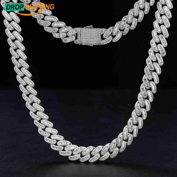 dropshpping hiphop 16mm gold plated copper prong set aaaaa buguette cz diamond iced out cuban link chain necklace, Silver
dropshpping hiphop 16mm gold plated copper prong set aaaaa buguette cz diamond iced out cuban link chain necklace, Silver