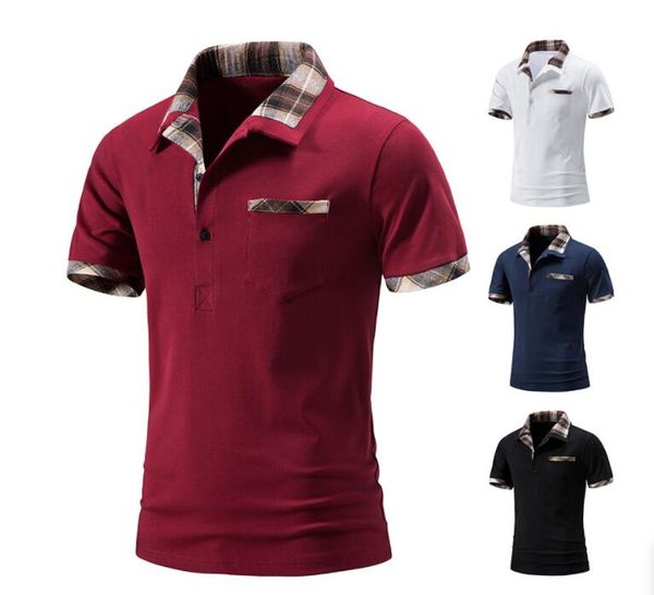 new polo shirts men business slim short sleeve lapel plaid patchwork t-shirt male brand clothing summer vintage casual us size, White;black
new polo shirts men business slim short sleeve lapel plaid patchwork t-shirt male brand clothing summer vintage casual us size, White;black