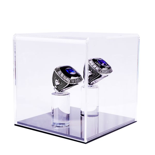 championship ring display case box 2 slot hole | baseball ring softball ring box, Black;white
championship ring display case box 2 slot hole | baseball ring softball ring box, Black;white