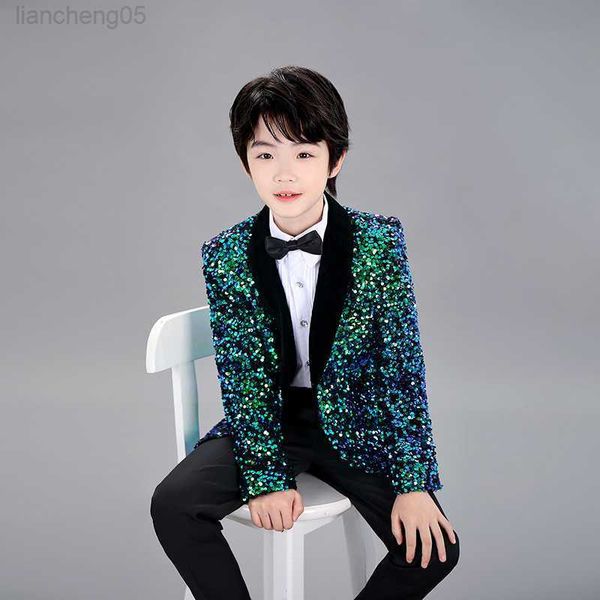clothing sets children's three-dimensional color-changing sequin dress boy catwalk cool piano performance small host suit performance s, White
clothing sets children's three-dimensional color-changing sequin dress boy catwalk cool piano performance small host suit performance s, White