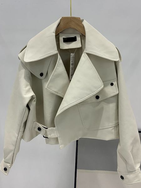 women's jackets ftlzz spring autumn motorcycle pu women fashion lapel pockets faux leather coat lady loose solid color outwear 230222, Black;brown
women's jackets ftlzz spring autumn motorcycle pu women fashion lapel pockets faux leather coat lady loose solid color outwear 230222, Black;brown