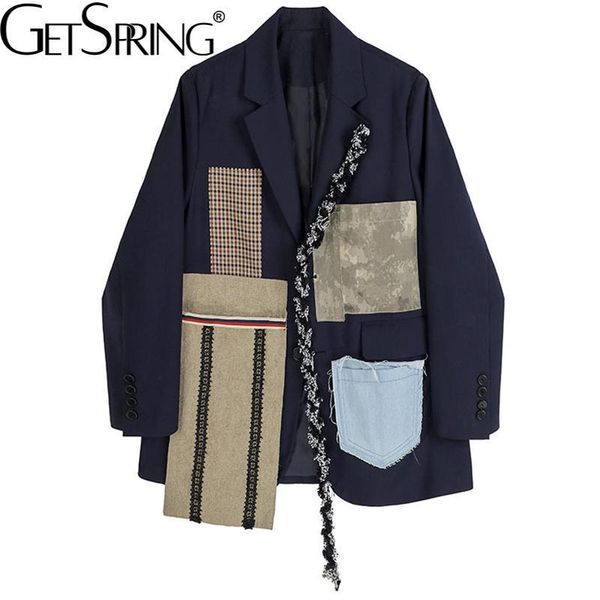 womens jackets getspring women blazer patchwork ladies suit coat full sleeve single breasted loose long jacket female autumn fashion 230222, Black;brown
womens jackets getspring women blazer patchwork ladies suit coat full sleeve single breasted loose long jacket female autumn fashion 230222, Black;brown