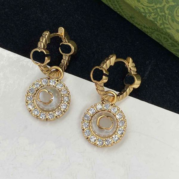 delicate diamond ear hoops studs brand metal letter earrings pearl gold pendant eardrops birthday gift with box set, Golden;silver
delicate diamond ear hoops studs brand metal letter earrings pearl gold pendant eardrops birthday gift with box set, Golden;silver