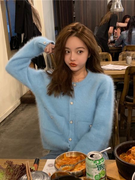 women's sweaters woherb elegant cashmere cropped cardigan knitted sweater coat women kawaii ladies streetwear button up solid kardigany, White;black
women's sweaters woherb elegant cashmere cropped cardigan knitted sweater coat women kawaii ladies streetwear button up solid kardigany, White;black