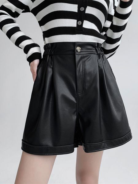 women's shorts leather for women spring summer 2023 high waisted straight wide leg casual korean fashion harajuku 230222, White;black
women's shorts leather for women spring summer 2023 high waisted straight wide leg casual korean fashion harajuku 230222, White;black