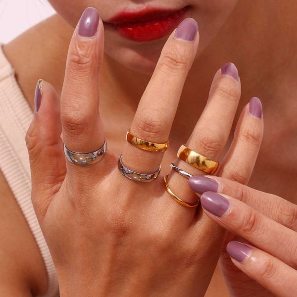 ins fashion simple light luxury versatile ring jewelry stainless steel plated 18k gold plain ring female, Silver
ins fashion simple light luxury versatile ring jewelry stainless steel plated 18k gold plain ring female, Silver