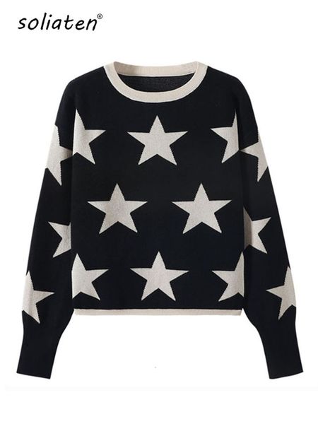 women's sweaters quality fall winter women's sweater o-neck star pullover knitting sweaters long sleeve with split casual jumper c, White;black
women's sweaters quality fall winter women's sweater o-neck star pullover knitting sweaters long sleeve with split casual jumper c, White;black