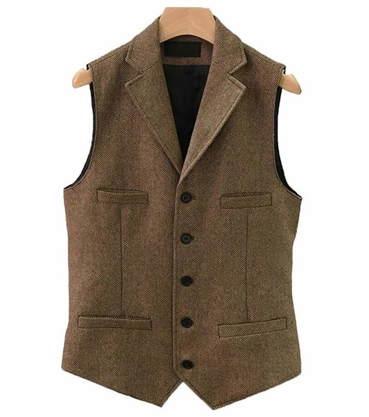 men's vests business mens suit vest lapel v neck wool herringbone casual gentleman grey waistcoat formal jacket groomsman for wedding 2, Black;white
men's vests business mens suit vest lapel v neck wool herringbone casual gentleman grey waistcoat formal jacket groomsman for wedding 2, Black;white