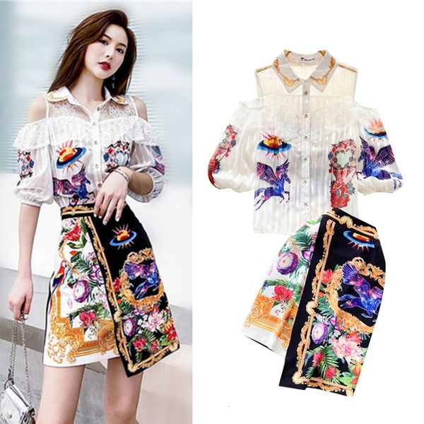 two piece dress women spring summer ruffles lace shirts half sleeve patchwork and vintage print skirts suit party clothing sets ns644 230222, White
two piece dress women spring summer ruffles lace shirts half sleeve patchwork and vintage print skirts suit party clothing sets ns644 230222, White