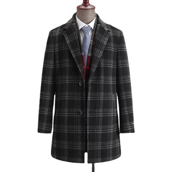 men's wool blends plus size autumn winter thick coat classic style business fashion plaid warm en male brand 5xl 6xl 8xl 9xl 230222, Black
men's wool blends plus size autumn winter thick coat classic style business fashion plaid warm en male brand 5xl 6xl 8xl 9xl 230222, Black