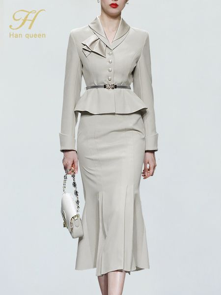 two piece dress h han queen women autumn casual 2 pieces set singlebreasted simple mermaid skirt korean profession suit 230222, White
two piece dress h han queen women autumn casual 2 pieces set singlebreasted simple mermaid skirt korean profession suit 230222, White