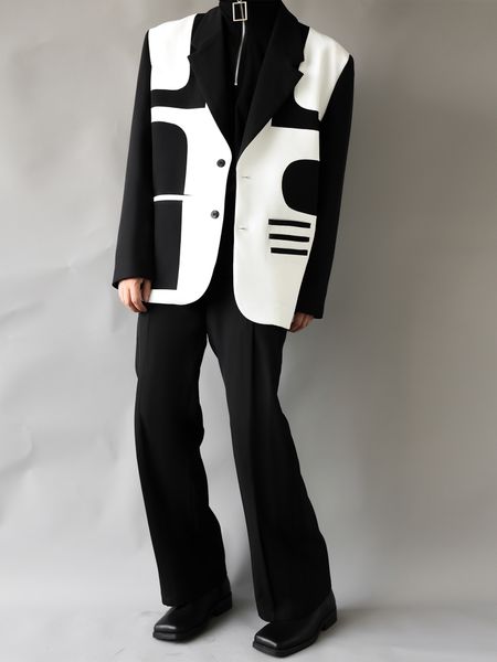 men's suits blazers xs6xl men women's clothing original niche color blocking loose casual blazer suit plus size costumes 230222, White;black
men's suits blazers xs6xl men women's clothing original niche color blocking loose casual blazer suit plus size costumes 230222, White;black