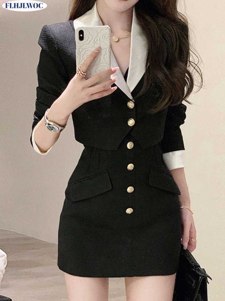 casual dresses two pieces set outfits korean style high street womens fashion elegant office lady single breasted button notched blazer dres, Black;gray
casual dresses two pieces set outfits korean style high street womens fashion elegant office lady single breasted button notched blazer dres, Black;gray