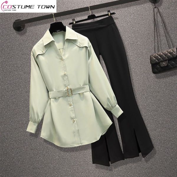 womens two piece pants spring and autumn korean version waistband shirtreduced age micro trousers elegant twopiece suit 230222, White
womens two piece pants spring and autumn korean version waistband shirtreduced age micro trousers elegant twopiece suit 230222, White