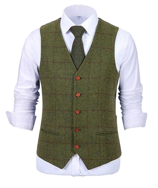 men's vests army green vest plaid soft wool brown jacket casual gentleman tweed business waistcoat for groosmen man 230222, Black;white
men's vests army green vest plaid soft wool brown jacket casual gentleman tweed business waistcoat for groosmen man 230222, Black;white