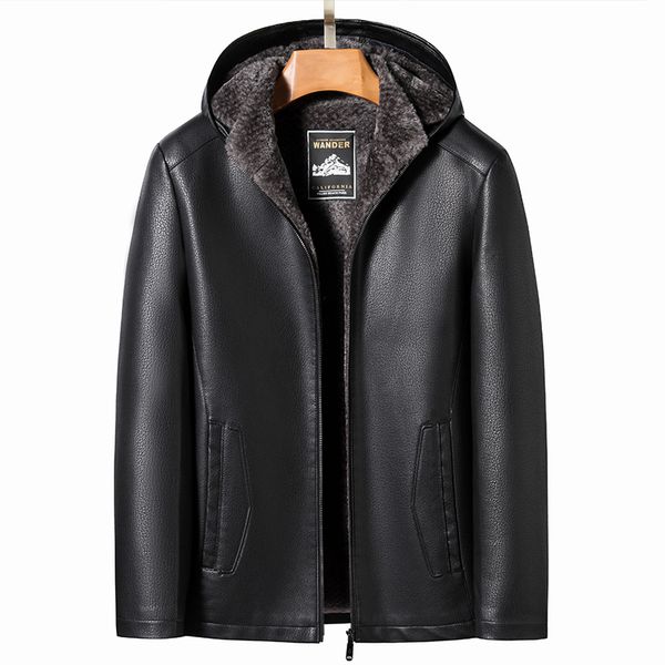 men s leather faux yn 2267 autumn and winter coat stand collar hooded natural sheep short jacket lamb fur youth casual wear 230221, Black
men s leather faux yn 2267 autumn and winter coat stand collar hooded natural sheep short jacket lamb fur youth casual wear 230221, Black