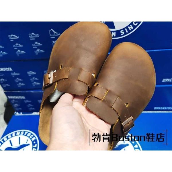 german slippers designer birkinstocks lazy shoes boken brown brushed leather beach cork bottom flat slippers made of old round head boken ba, Black
german slippers designer birkinstocks lazy shoes boken brown brushed leather beach cork bottom flat slippers made of old round head boken ba, Black