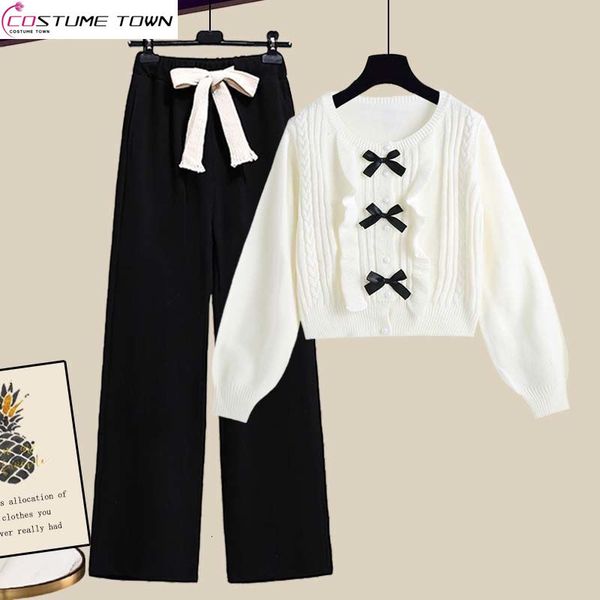womens two piece pants spring and autumn suit korean version of waist slimming knitted sweater wide leg twopiece set 230222, White
womens two piece pants spring and autumn suit korean version of waist slimming knitted sweater wide leg twopiece set 230222, White
