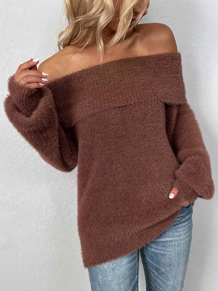women's sweater autumn winter solid color off-the-shoulder knitted pullover lantern sleeve 230222, White;black
women's sweater autumn winter solid color off-the-shoulder knitted pullover lantern sleeve 230222, White;black