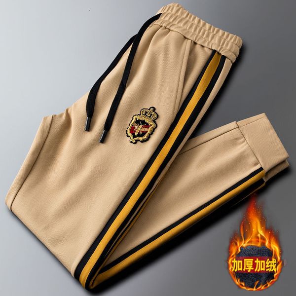 men's pants fashion autumn and winter plus velvet thickening khaki side stripes casual sports with trendy outfit 230221, Black
men's pants fashion autumn and winter plus velvet thickening khaki side stripes casual sports with trendy outfit 230221, Black