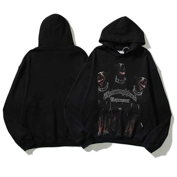 2023 men's and women's hoodies fashion western european brand designer represne hound print wash used high street loose casual, Black
2023 men's and women's hoodies fashion western european brand designer represne hound print wash used high street loose casual, Black