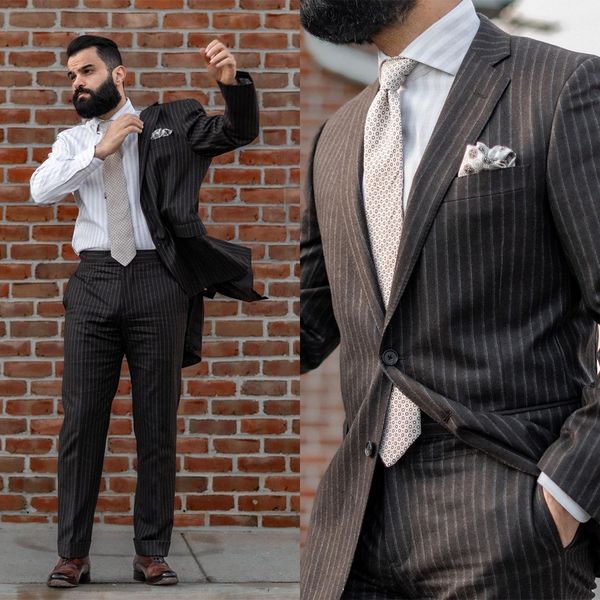men's suits blazers 2 pieces men suit tailormade brown pinstripe business wedding formal causal prom daily tailored coatpants 230222, White;black
men's suits blazers 2 pieces men suit tailormade brown pinstripe business wedding formal causal prom daily tailored coatpants 230222, White;black