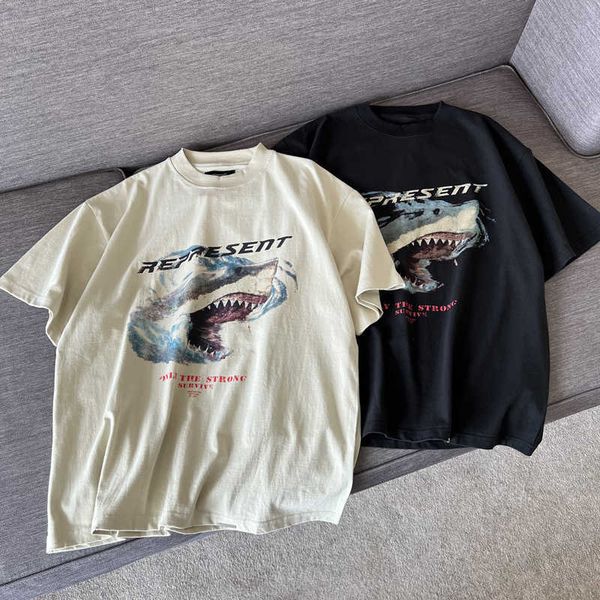 2023 men's and women's fashion t shirt western european brand designer rep life shark short sleeve washed distressed high street l, White
2023 men's and women's fashion t shirt western european brand designer rep life shark short sleeve washed distressed high street l, White