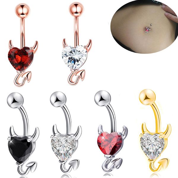 surgical steel heart navel belly button rings devil shape red cz belly piercings jewelry dangle earring piercings women gift, Silver
surgical steel heart navel belly button rings devil shape red cz belly piercings jewelry dangle earring piercings women gift, Silver