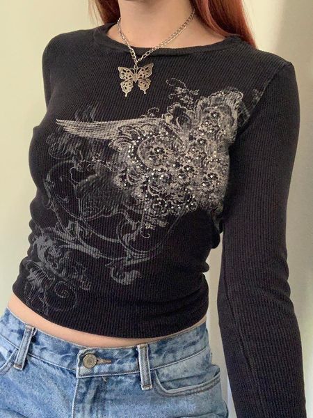 women's tshirt y2k tshirt long sleeve graphic print crop harajuku grunge o neck retro pullovers tee slim lady streetwear 230222, White
women's tshirt y2k tshirt long sleeve graphic print crop harajuku grunge o neck retro pullovers tee slim lady streetwear 230222, White