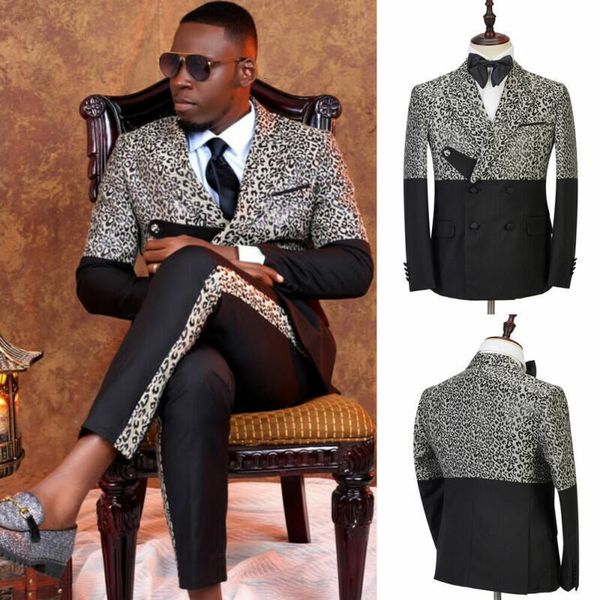 men's suits blazers leopard print splicing men suit tailormade 2 pieces blazer pants double breasted slim fit formal business causal pa, White;black
men's suits blazers leopard print splicing men suit tailormade 2 pieces blazer pants double breasted slim fit formal business causal pa, White;black