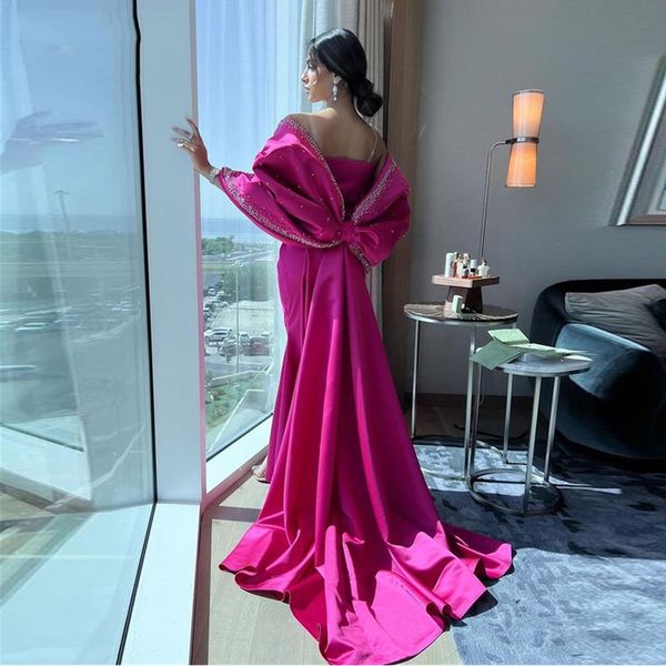 fuchsia saudi arabia prom dresses stain strapless beaded big bow split side long women's evening formal gowns vestidos de fieast 2023, Black
fuchsia saudi arabia prom dresses stain strapless beaded big bow split side long women's evening formal gowns vestidos de fieast 2023, Black