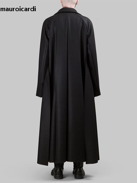 men's wool blends mauroicardi autumn winter long black oversized soft coat men single breasted luxury designer fashion 2023 230222
men's wool blends mauroicardi autumn winter long black oversized soft coat men single breasted luxury designer fashion 2023 230222