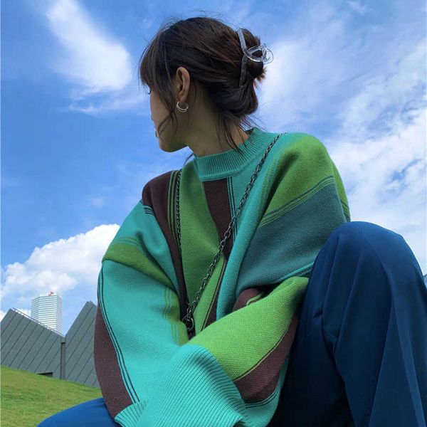 elegant green striped print oversized pullovers women winter o-neck loose long sweaters streetwear warm outerwear 2021 230222, White;black
elegant green striped print oversized pullovers women winter o-neck loose long sweaters streetwear warm outerwear 2021 230222, White;black